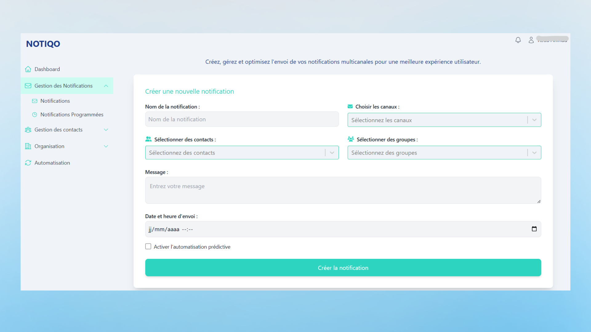 Notiqo Interface